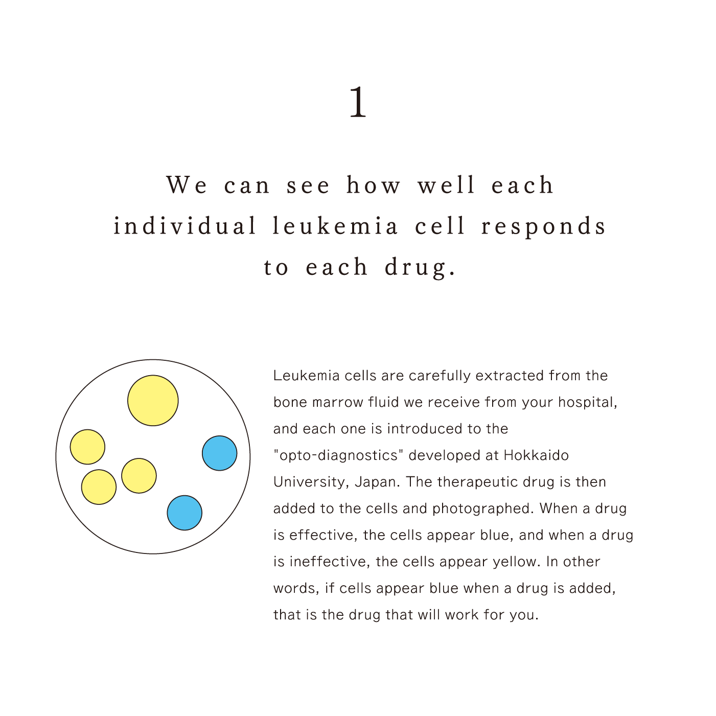 1.We can see how well each individual leukemia cell responds to each drug.